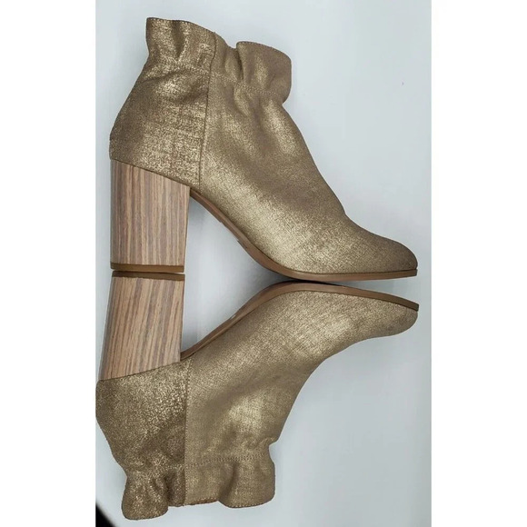 KELSI DAGGER BROOKLYN Women's Wicked Metallic Gold Fabric Fashion Boot Size 7.5 - Picture 6 of 9